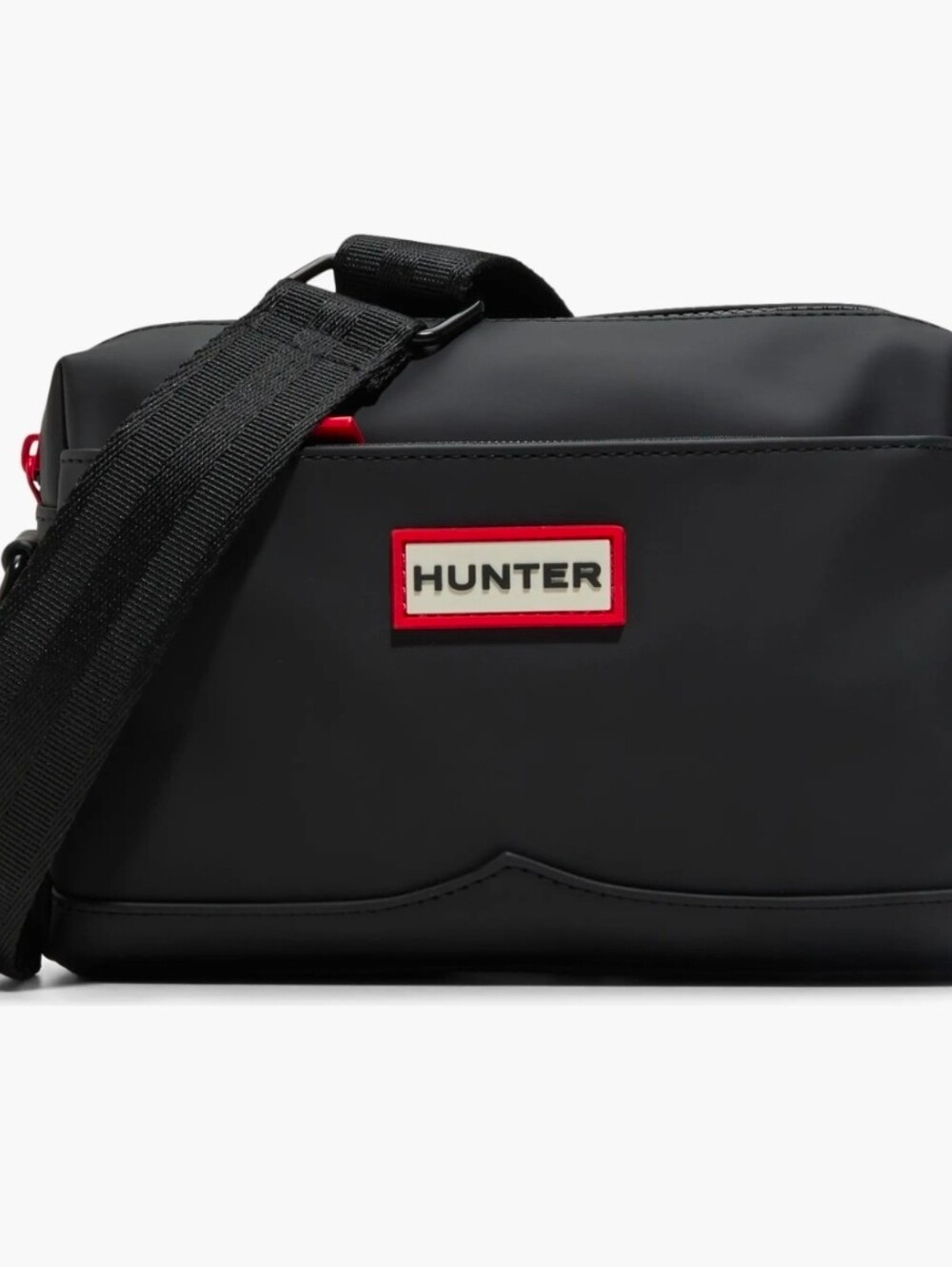 Hunter Black Crossbody Messenger Bag with Red Trim New With Tags.